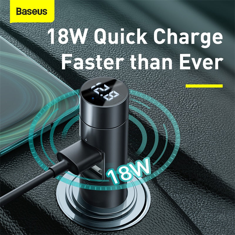 Baseus Energy Column Car Wireless MP3 Charger (PPS Quick Charger) Dark Grey (CCNLZ-C0G)