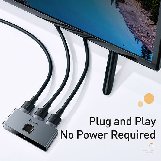 Baseus Matrix Hdmi Splitter (2in1Or 1in2) Space Gray (CAHUB-BC0G)