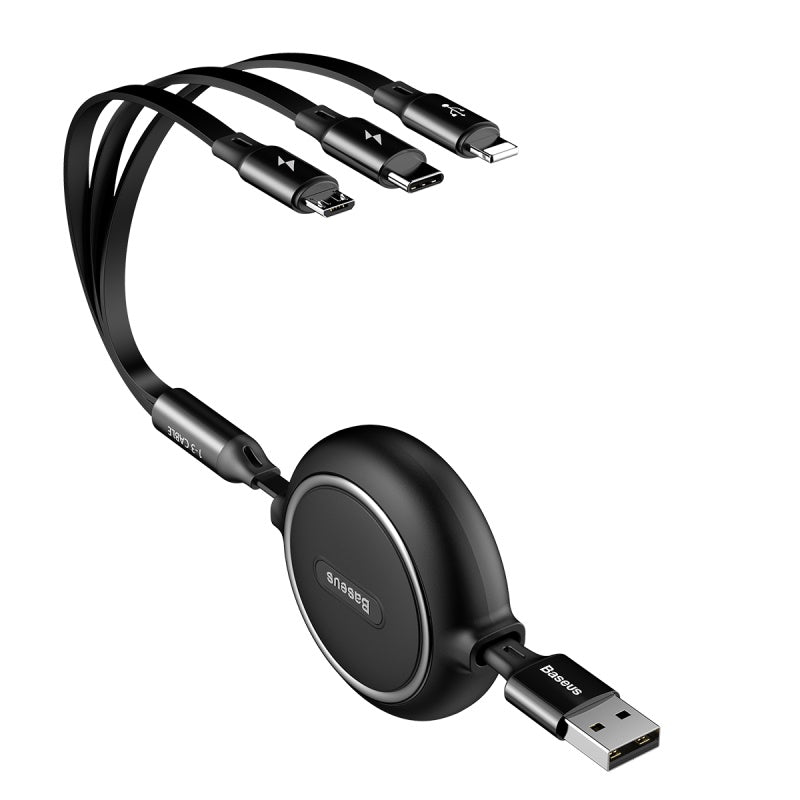 Baseus Golden Loop 3-in-1 Elastic Data Cable USB-Micro USB/Lightning/USB-C 3.5A