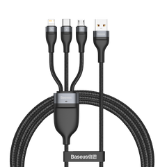Baseus Flash Series One-for-Three Fast Charging Data Cable USB To M+L+C 1.2M (CA1T3-G1)