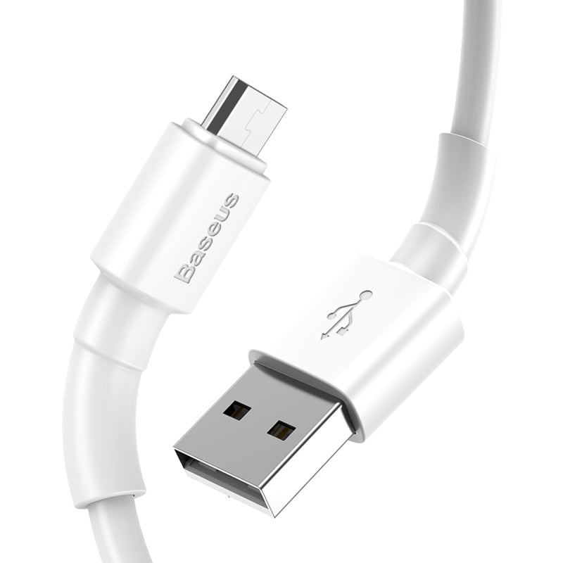 Baseus Mini White Charging Cable for Micro Pin Android Samsung Phones - 2.4A 1M (CAMSW-02)