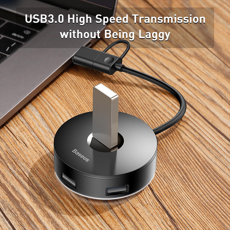 Baseus Round Box HUB Adapter 4-in-1 with Type-C Hub Cable (CAHUB-G01)