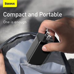 Baseus Gan2 Pro Dual Type-C + USB Quick Charger 65W [US Plug] + Type-C To Type-C (CCGAN-D01)