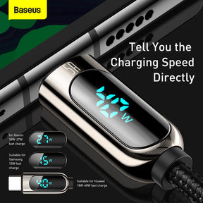 Baseus Display Fast Charging Data Cable USB To Type-C 5A 1M Black (CATSK-01)