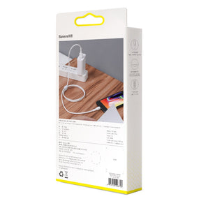 Baseus Mini White Charging Cable for iPhone Lightening 8 Pin - 2.4A 1M White Ip (CALSW-02)