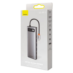 Baseus Metal Gleam 11 in 1 Multifunctional USB Type-C Hub Grey -(CAHUB-CT0G)