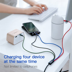 Baseus Fast 4-in-1 Data Cable, Ios Port + Type-C + Dual Micro USB Cable, 1.2M (CA1T4-B01)