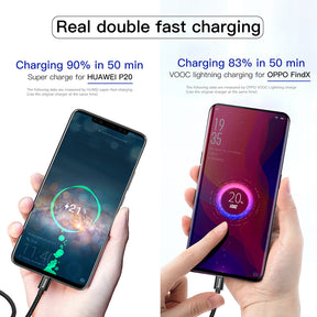 Baseus Real Double Fast Charging 5A Type-C Data Charging 1M Cable for Huawei.