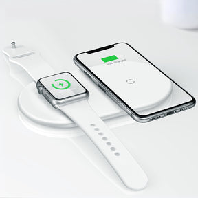 Baseus Smart 2 in 1 Wireless Charger for iPhone & iWatch - White (WX2IN1-C02)