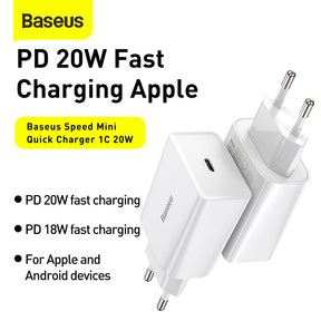 Baseus Speed Mini fast wall charger EU USB Type C 20W