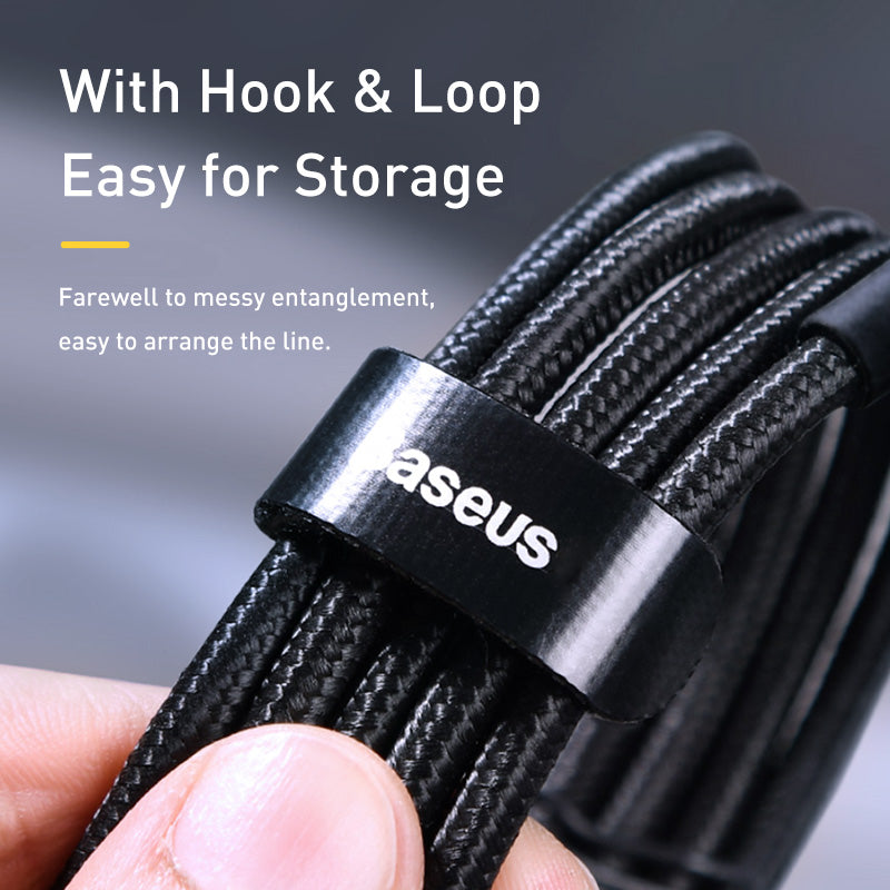 Baseus Cafule Type C To Type C 100W 5A Nylon Braided Fast Charging Data Cable CATKLF-ALG1