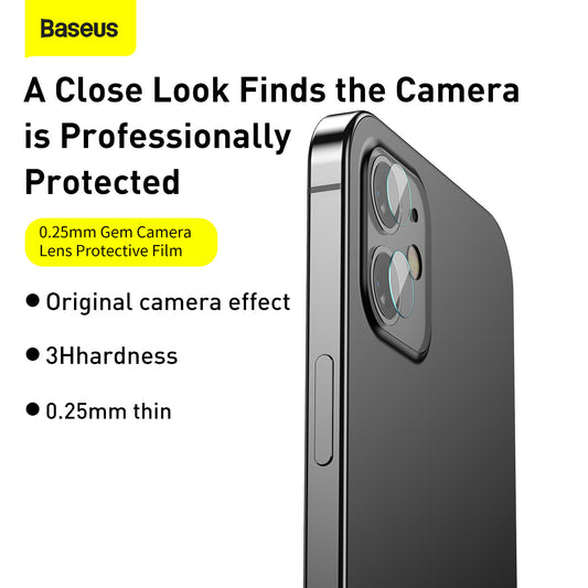 Baseus 0.25mm Gem Camera Lens Film for iPhone 12 Mini 5.4/iPhone 12 6.1 inch 2020 Transparent (SGAPIPH54N-JT02)
