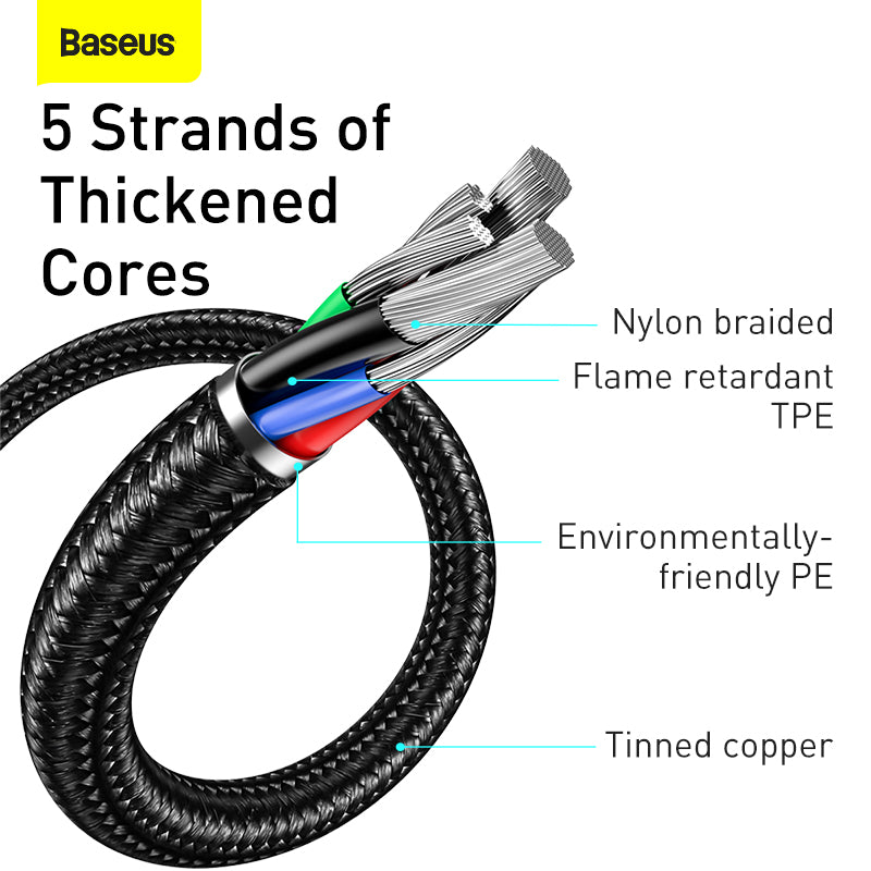 Baseus Display Fast Charging Data Cable USB To Type-C 5A 1M Black (CATSK-01)