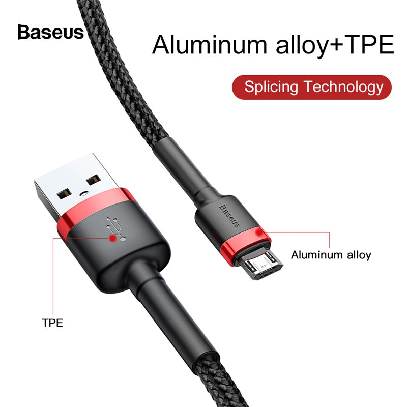 Baseus Nylon Braided Micro Pin Fast Charging Data Cable 2.4A