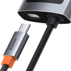 Baseus Metal Gleam 4 in 1 Multifunctional USB Type-C Hub Grey (CAHUB-CY0G)