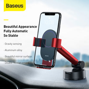 Baseus Gravity Car Mount Dashboard Windshield Phone Bracket Holder Red (SUYL-JY09)