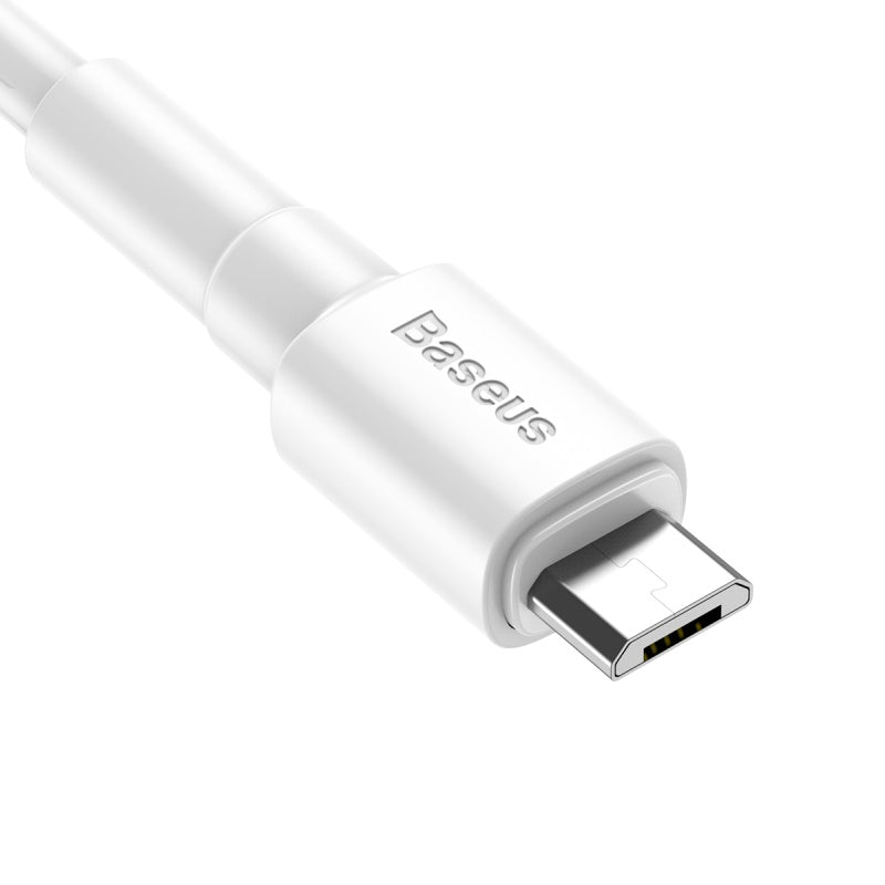 Baseus Mini White Charging Cable for Micro Pin Android Samsung Phones - 2.4A 1M (CAMSW-02)