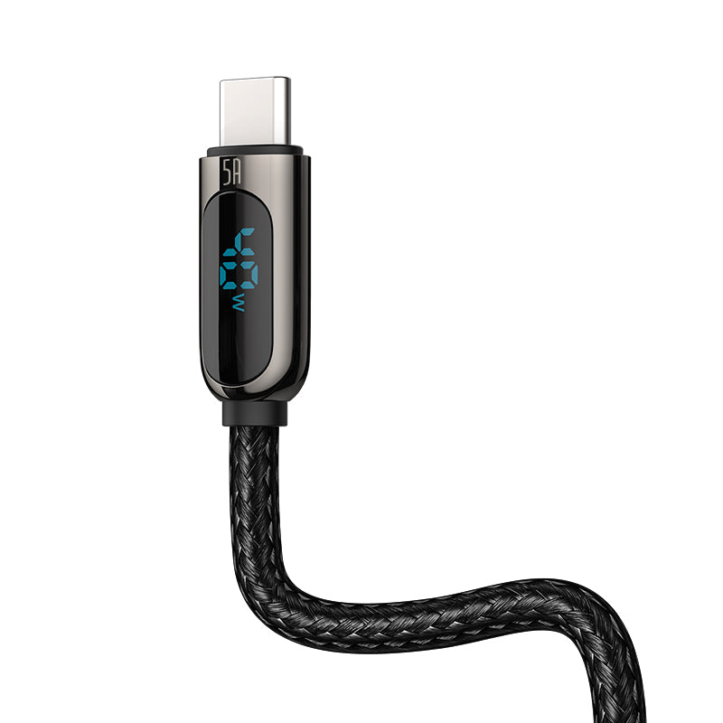 Baseus Display Fast Charging Data Cable USB To Type-C 5A 1M Black (CATSK-01)