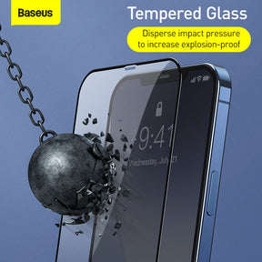 Baseus 0.25mm Full-Screen And Full-Glass Tempered Glass Film for iPhone 12 2020 Black