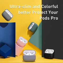 Baseus Shell Pattern Silica Gel Case For Pods Pro Grey Color WIAPPOD-BK0G