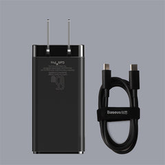 Baseus Gan2 Pro Dual Type-C + USB Quick Charger 65W [US Plug] + Type-C To Type-C (CCGAN-D01)