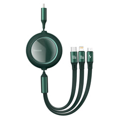 Baseus Bright Mirror 2 Series Retractable 3-in-1 Fast Charging  Data Cable Type-C to M+L+C 100W 1.1m Black-CAMJ010201