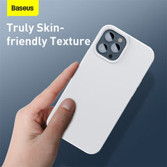 Baseus Liquid Silica Gel Magnetic Magsafe Case For iPhone 12 Models (Full Coverage Tempered Glass + Cleaning Kit) Combo Pack