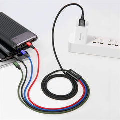 Baseus Fast 4-in-1 Data Cable, Ios Port + Type-C + Dual Micro USB Cable, 1.2M (CA1T4-B01)