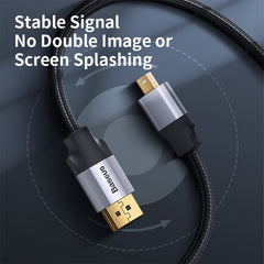 Baseus Enjoyment Series Mini DP Male To 4K HD Male Adapter Cable 1M Dark Grey (CAKSX-L0G)