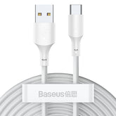 Baseus Simple Wisdom Data Cable Kit USB To Type-C Pd 20W (2Pcs/Set) 1.5M White (TZCATZJ-02)