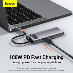 Baseus Metal Gleam 6 in 1 Multifunctional USB Type-C Hub Grey (CAHUB-CW0G)