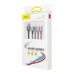 Baseus Fast 4-in-1 Data Cable, Ios Port + Type-C + Dual Micro USB Cable, 1.2M (CA1T4-B01)