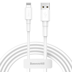 Baseus Mini White Charging Cable for iPhone Lightening 8 Pin - 2.4A 1M White Ip (CALSW-02)