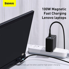 Baseus Zinc Magnetic Series Lenovo Laptop Charging Cable Type C To DC 100W 2M Black SKU-CATXC-Y01