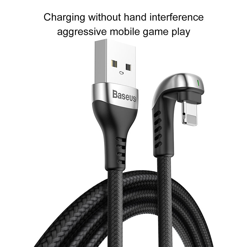 Baseus 2.4A U-Shaped Nylon Braided USB Cable for Ip With Charging Light