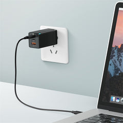 Baseus Gan2 Pro Dual Type-C + USB Quick Charger 65W [US Plug] + Type-C To Type-C (CCGAN-D01)