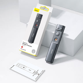 Baseus Orange Dot Wireless Presenter With USB/Type-C Receiver (Red Laser) Grey (ACFYB-B0G)