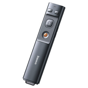 Baseus Orange Dot Wireless Presenter With USB/Type-C Receiver (Red Laser) Grey (ACFYB-B0G)