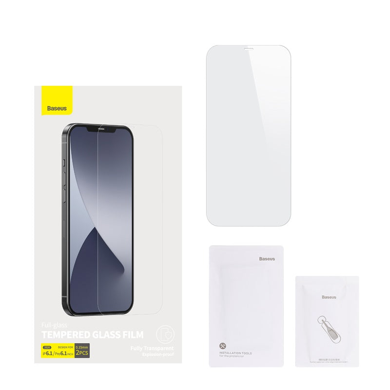 Baseus 0.15mm Tempered Glass for iPhone 12 2020 (2Pcs Pack) Transparent (SGAPIPH61P-FM02)