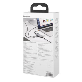 Baseus Metal Gleam 6 in 1 Multifunctional USB Type-C Hub Grey (CAHUB-CW0G)