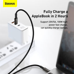 Baseus Tungsten Gold Fast Charging Data Cable Type-C To Type-C 100W 1M/2M Black (CATWJ-01)