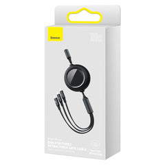 Baseus Bright Mirror 2 Series Retractable 3-in-1 Fast Charging  Data Cable Type-C to M+L+C 100W 1.1m Black-CAMJ010201