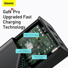 Baseus Gan2 Pro Dual Type-C + USB Quick Charger 65W [US Plug] + Type-C To Type-C (CCGAN-D01)