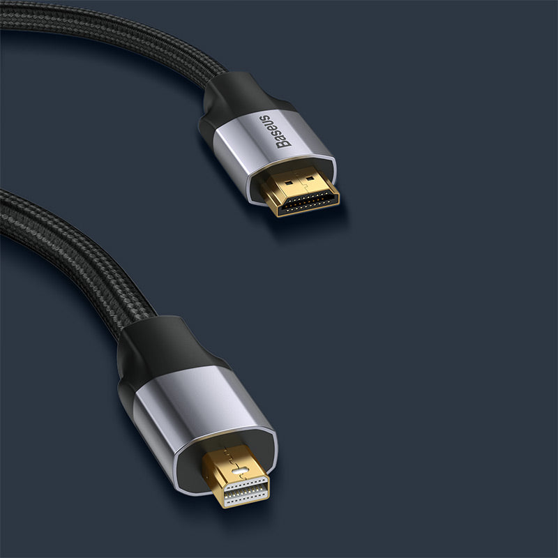 Baseus Enjoyment Series Mini DP Male To 4K HD Male Adapter Cable 1M Dark Grey (CAKSX-L0G)