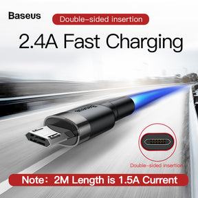 Baseus Nylon Braided Micro Pin Fast Charging Data Cable 2.4A