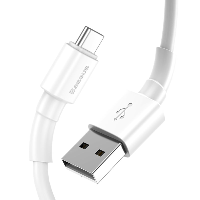 Baseus Mini White Charging Cable for USB Type C Phones And Tablets - 3A (CATSW-02)