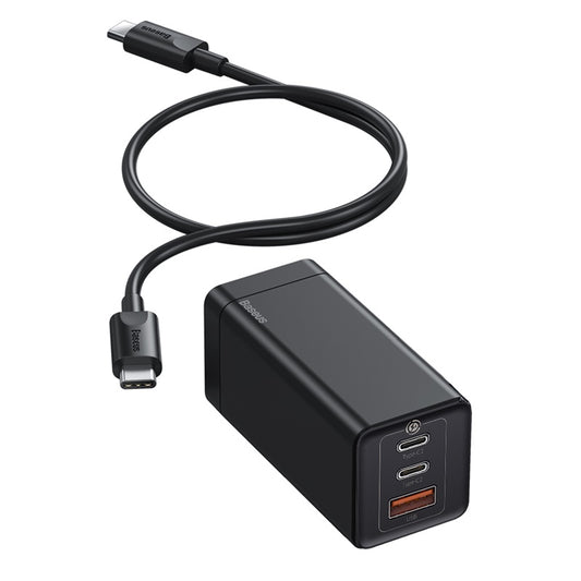 Baseus Gan2 Pro Dual Type-C + USB Quick Charger 65W [US Plug] + Type-C To Type-C (CCGAN-D01)