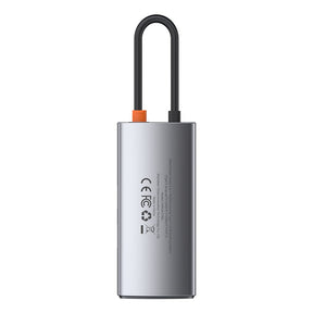 Baseus Metal Gleam 4 in 1 Multifunctional USB Type-C Hub Grey (CAHUB-CY0G)