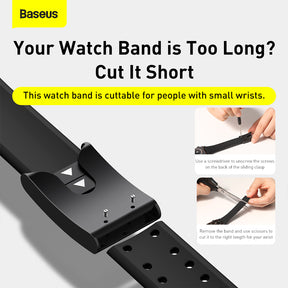 Baseus Slip-Thru Watch Band for Ap Watch Series 3/4/5/6/Se 38mm/40mm Black (LBWSE-01)