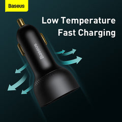 Baseus Supreme Digital Display PPS 100W Dual Quick Charger Car Charger + 100W Cable (TZCCZX-01)
